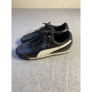 Puma Roma Basic Kids Shoes White on Black womens size 5 kids Size 4C   354259-01